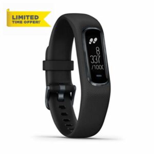 Garmin Small/Medium vivosmart 4 Smart Activity Tracker with Wrist-Based Heart Rate and Fitness Monitoring Tools - Black