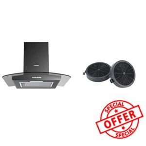 COMFEE' Canopy Cooker Hood 60cm 60V17-60 with LED Light & Glass Chimney Hoods