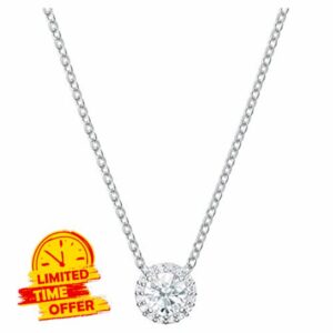 Swarovski Women's Angelic Necklace Brilliant White Crystals with Elegant Rhodium Plated Metal from the Swarovski Angelic Collectio