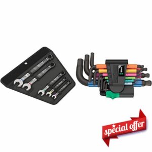 Wera Compatible 6003 Joker 5 Set 1 | Ringmaulschlüssel-Satz & 05133164001 950/9 Hex-Plus Multicolour 2 L-Key Se