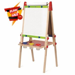 Hape All-in-1 Easel | Award-Winning Double-Sided Kids Standing Easel Adjustable Height Stand with Paper Roll