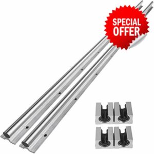 OrangeA 20-1500mm Linear Rail 2 Set SBR Fully Supported Slide Guide Linear Rail Length 1500mm/59" 2PCS Linear Guideway Rail for Automated Machines and Equipments