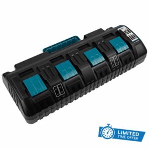ASUNCELL DC18SF 14.4V-18V Battery Charger for Makita 4-Port LXT Lithium-ion Fast Charger for Makita BL1430 BL1450 BL1440 BL1860 BL1850 BL1840 BL1830 BL1815 Replace DC18RC