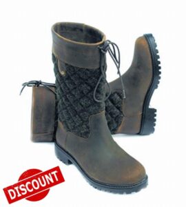 Rhinegold Elite Georgia Tweed Leather Country Boo