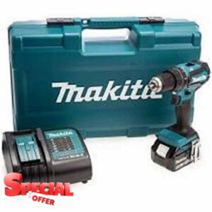 Makita DHP485RTJ 18v Brushless Combi Hammer Drill + 101P Screwdriver Bit Set 5Ah
