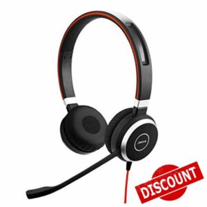 Jabra Evolve 40 UC Stereo Headset – Unified Communications Headphones for VoIP Softphone with Passive Noise Cancellation – 3.5mm Jack only – Black