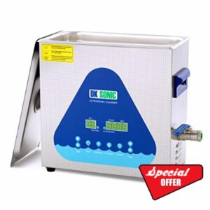Professional Ultrasonic Cleaner - DK SONIC 6L 180W 28/40KHz Sonic Cleaner with Heater Basket Digital Timer for Jewelry