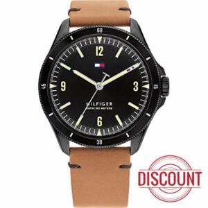 Tommy Hilfiger Analogue Quartz Watch for Men with Brown Leather Strap - 1791906
