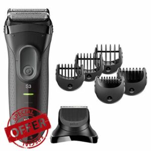 Braun Series 3 3000BT Shave&Style 3-in-1 Electric Shaver with Precision Trimmer and 5 Comb Attachments