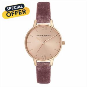 Olivia Burton Analogue Quartz Watch for Women with Pink Polyester Strap - OB16DE03