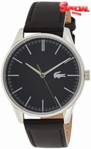 Lacoste Analogue Quartz Watch for Men with Black Leather Strap - 2011047