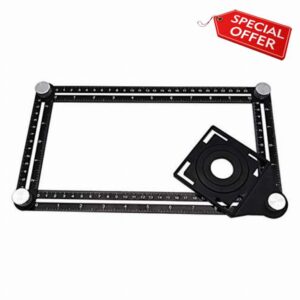 JTRHD Measuring Layout Tool Multifunctional Universal Tool Ruler Folding Ruler Shaped Protractor Ceramic Tile Universal Ruler for Carpenter Engineer Craftsmen (Color : Black