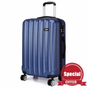 Kono 24 Inch Hard Shell Luggage Lightweight ABS with 4 Spinner Wheels Business Trip Trolley Case Suitcase (Navy)