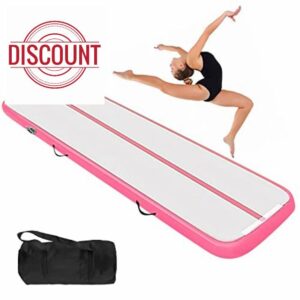 Tumbling Gymnastics Mat Inflatable 10cm Thick Air Floor Practice Gymnastics Workout Mat Practice for Home Use/Training/Cheer leading/Yoga/Water Fun No inflatable pump