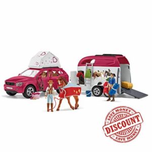 SCHLEICH 42535n Horse Adventures with Car and Trailer Horse Club Toy Playset for children aged 5-12 Years