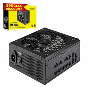 Corsair RM850x SHIFT Fully Modular ATX Power Supply - Modular Side Interface - ATX 3.0 & PCIe 5.0 Compliant - Zero RPM Fan Mode - 105°C-Rated Capacitors - 80 PLUS Gold Efficiency - Black