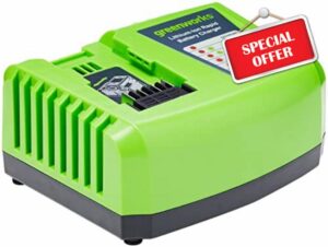 Greenworks Tools Battery Fast Charger G40UC4 (Li-Ion 40 V 4 A 30 min Charging Time with 2 Ah Battery Suitable for All Devices and Batteries of the 40 V Greenworks Tools Series)
