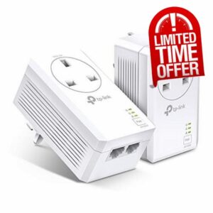 TP-Link TL-PA7027P KIT AV1000 2-Port Gigabit Passthrough Powerline Starter Kit