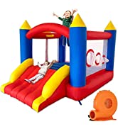 Ballsea Inflatable Bouncy Castle, Kids Bounce House Inflatable Trampoline Dual Slide, Inflatable ...