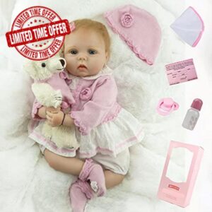 ZIYIUI Reborn Baby Dolls 22''/55cm That Looks Real Life Soft Silicone Vinyl Reborn Dolls Reborn Lifelike Toddler Girls Handmade Boy Girl Toy