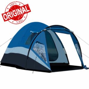 Portal 2/4 Man Camping Tent Family Tent with Porch 3000mm Waterproof Double Skin with Sewn-in Groundsheet Outdoor Shelter with Anteroom for Picnic Garden Festival