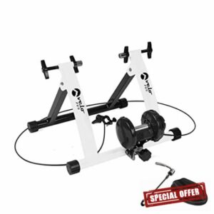 Velo Pro Turbo Trainer - Variable Resistance Magnetic Indoor Bike Trainer for Road & Mountain Bicycles - Stationary Exercise Bike Training Stand - Folding Steel Frame - 26" - 28"
