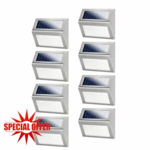 OSALADI 10pcs for Daily Fence Proof Security Outdoor Induction Steel Garden Door Pathwaywarm Step Night Patio Auto Power Light Off Stair Railing Lamp Snow- Use Motion Sensor Lighting On/