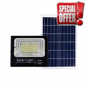 Solar Flood Lights with Remote Outdoor IP66 Waterproof Safety Lights Solar Panels 5M Extension Cord LED Security Lights for Garden Backyard Garage(Color:200W)