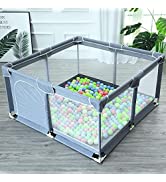 Baby Playpen 50 x 50 x 26.4 inch Portable Kids Sturdy Safety Play Center Yard with Super Soft Bre...