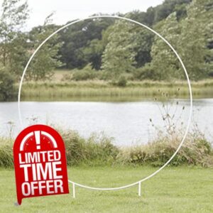 Ginger Ray Botanical Wedding White Metal Frame Moongate Arch Hoop For Balloons