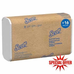 Scott Multifold Hand Towels 1804 - Z Fold Paper Towels - 16 Packs x 250 White Paper Hand Towels (4