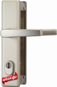 ABUS HLZS814 F2 084126 Door Fitting with Steel Cylinder Protection Square Nickel Silve
