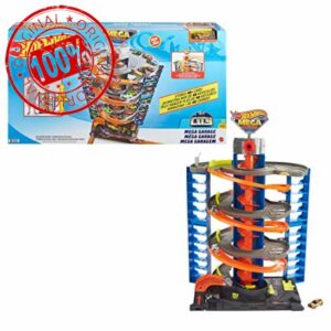 Hot Wheels City Mega Garage Playset with Corkscrew Elevator & Storage for 60+ Cars