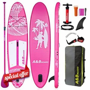 A&BBOARD Inflatable Stand Up Paddle Board 10'6''x32''x6'' SUP Board Paddle board Accessories Three Fins