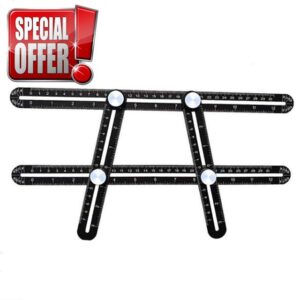 JTRHD Measuring Layout Tool Multifunctional Ruler Aluminum Alloy Movable Folding Ruler Locator Measuring 4 Corners for Carpenter Engineer Craftsmen (Color : Black