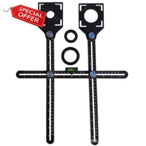 JTRHD Measuring Layout Tool Universal Adjustable Tool Perforation Multifunctional Tiling Artifact Ceramic Tile Opening Locator for Carpenter Engineer Craftsmen (Color : Black