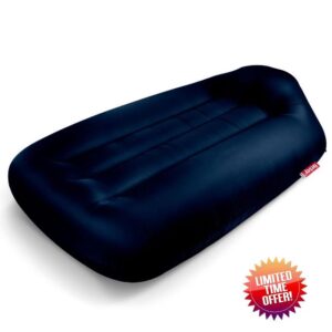 Fatboy Lamzac L Inflatable Sofa Lounger - Inflatable Sofa Bed for Adults & Kids - Camping Sofa - Blow Up Sofa - Lazy Air Sofa Bed - 190 x 105 x 45 cm - No pump needed - In & Outdoor Use - Dark blue