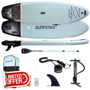 surfstar Inflatable Stand Up Paddle Board with Camera Mount Fiberglass Paddle 10'6"×33"×6" All-Around Stand Up Paddleboard for Adults