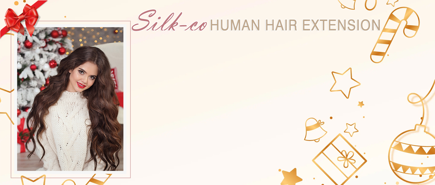 Silk-co hair extensiones clip tape nano ring micro halo wire ponytail u tip straight curly steady