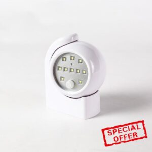 Festive Lights Outdoor Security Light - Motion Sensor - Battery Powered - PIR - 360 Degree (8 x White)