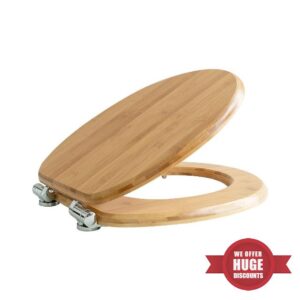 Fanmitrk Natural Solid Wood Toilet Seat-Wooden Toilet Seat Bamboo