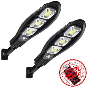 2 Pack Solar Street Lights 90LED/COB SMD Outdoor Solar Lamp with 6Pcs Screws