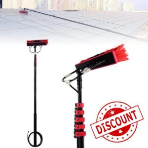 Zgsalvation Photovoltaic Panel Cleaning Tool Solar Panel Water Spray Cleaning Brush Extension Rod