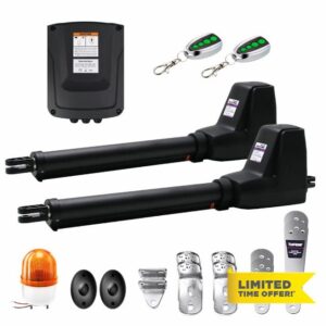 TOPENS AT1202 Dual Swing Gate Opener Heavy Duty Automatic Gate Motor for Double Swing Gates Up to 5.5m per Arm