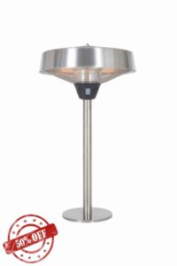La Hacienda 69516 Tabletop Halogen Silver Electric Heater