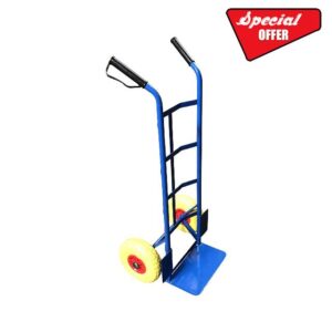 G-Rack Steel Sack Truck - High Back Steel Sack Barrow with Anti Puncture Tyres - 35 x 40 x 130 cm - Heavy Duty Trolley for Lifting
