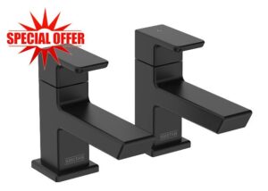 Bristan Cobalt Bath Pillar Taps Black (COB 3/4 BLK)