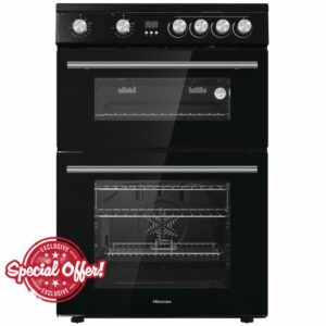 Hisense HDE3211BBUK 60cm Electric Cooker with Ceramic Hob-Black