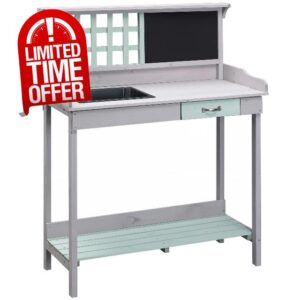 HOMCOM Garden Potting Table with Sink