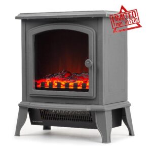 LIVIVO Electric Stove Heater Fireplace Compact with Log Effect